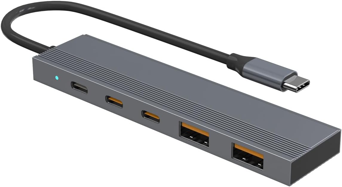 Usb-c-hub, 6-in-1-usb-c-adapter Mit 2 X 10 Gbit/s Usb-a, 2 X 10 Gbit/s Usb-c Und 100 W Pd Für Laptops