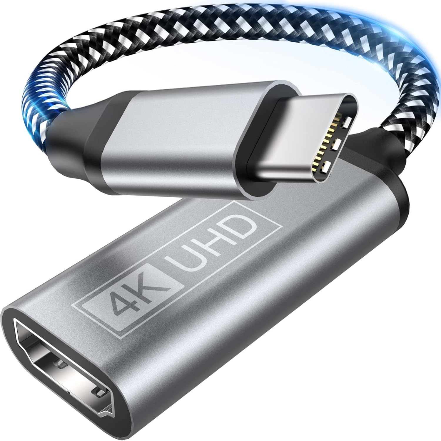 Usb-c-auf-hdmi-adapter – Typ-c-auf-4k-hdmi-adapter (thunderbolt-3-kompatibel), Audio-/videoausgang Für Iphone 16/15 Pro/max, Macbook Pro/air, Pixelbook, Ipad Pro, Galaxy S10/s9+