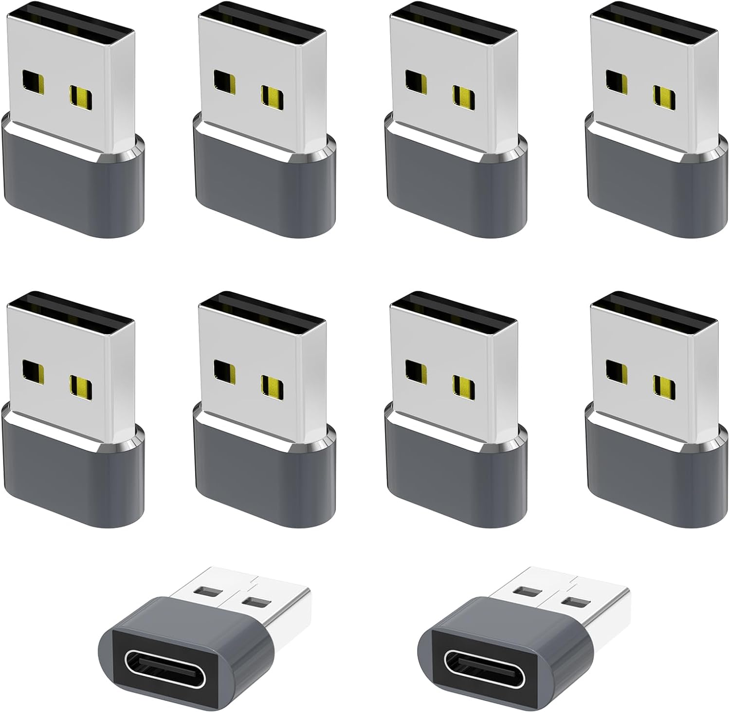 Usb-auf-usb-c-3.0-adapter (5 Gbit/s), 10er-pack, Usb-c-buchse Auf Usb-a-stecker, Schnellladefunktion, Datensynchronisierung, Kompatibel Mit Iphone 17 Pro Max, Air 16, 15, Galaxy S26, S25, Macbook Und