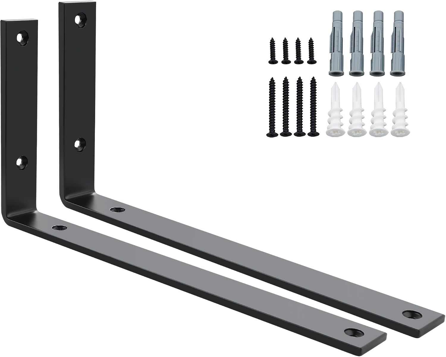 Stück Metall-wandregalhalterungen, 5 Mm Dick, 300 X 130 Mm, Schwarz