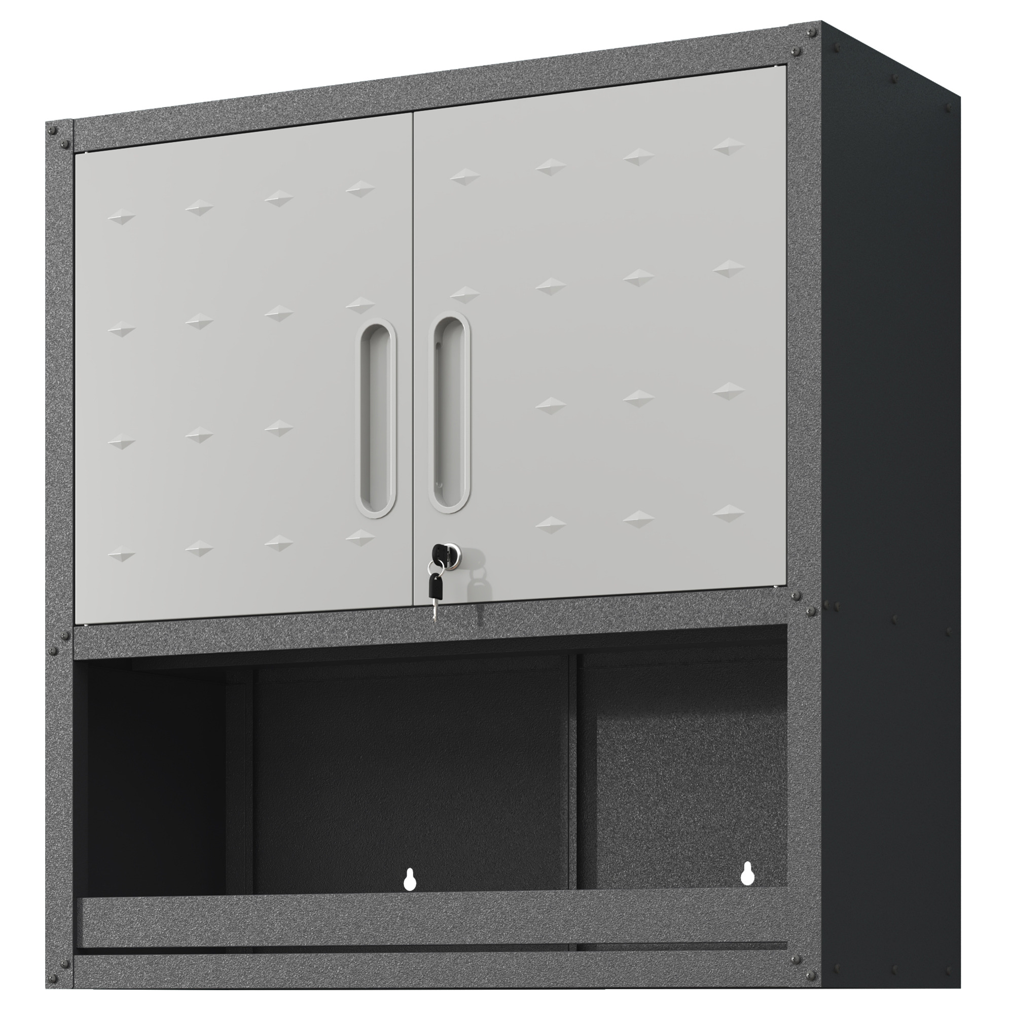 Metall-werkzeug-wandschrank Mit Abschließbaren Türen Und Fach, 75 X 77 X 30 Cm