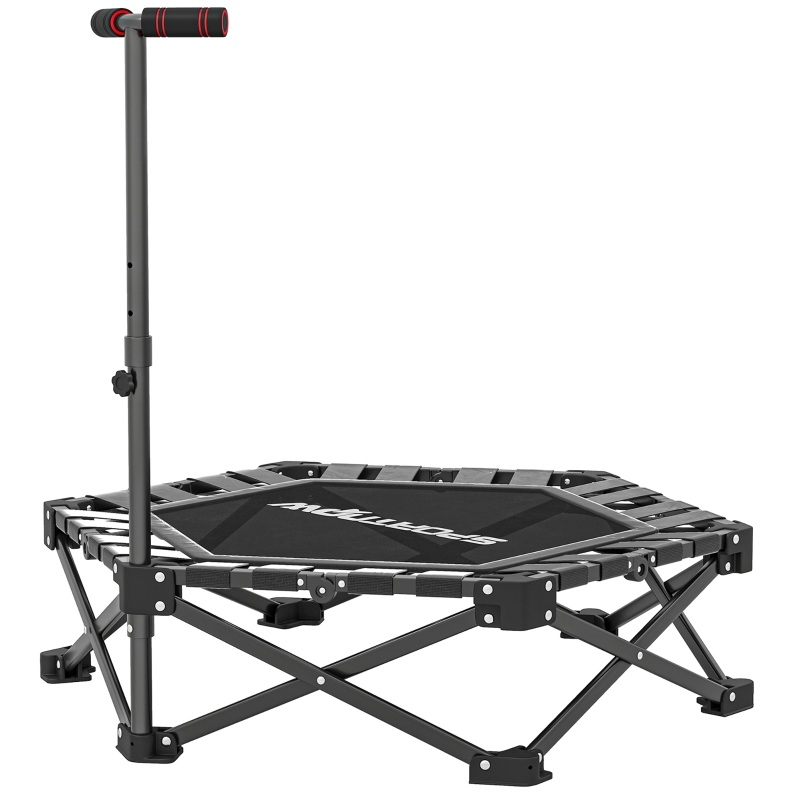 Klappbares Fitness-trampolin Mit Verstellbarem T-griff, 120 Kg, Stahl/kunststoff, Schwarz, Homvra