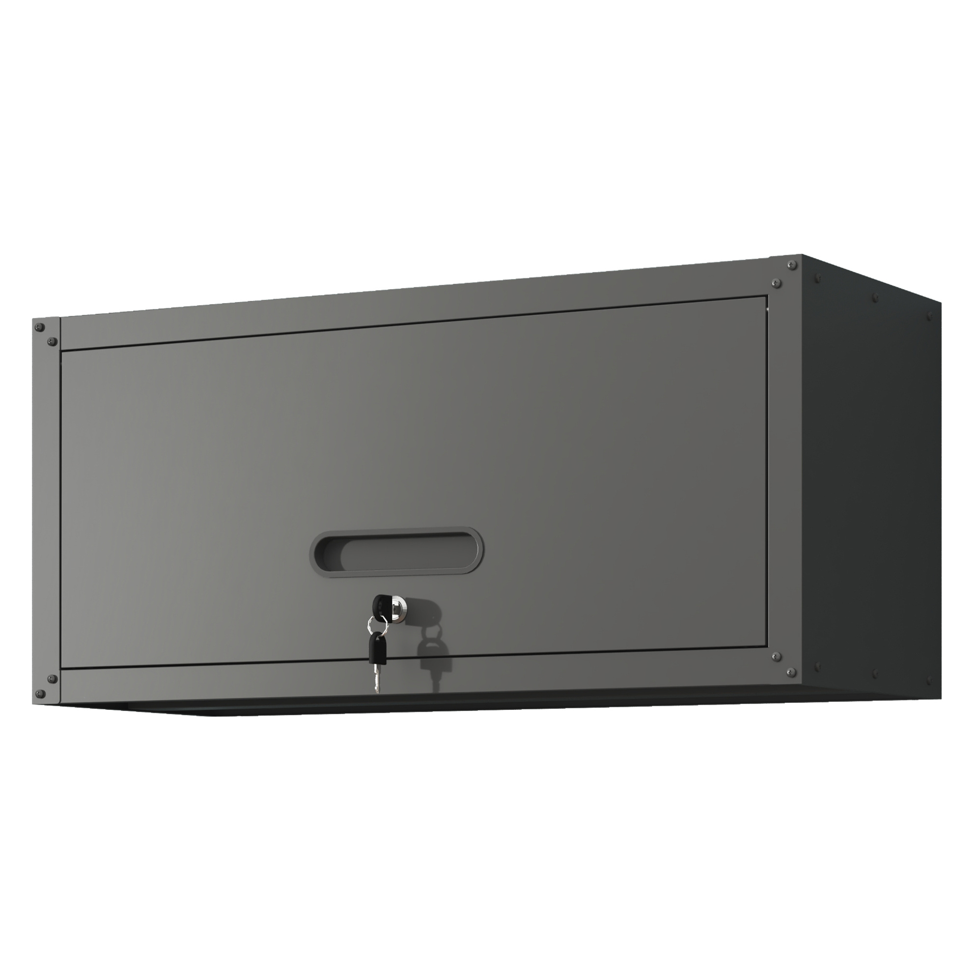 Metall-wandschrank Mit Schloss, Schwarzer Stahl, 75 X 30 X 34,5 Cm, Homvra