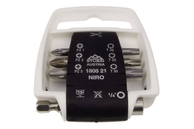 Stubai Bit-Satz NIRO Edelstahl PZ / Torx mit Edelstahl-Magnethalter, Set 2