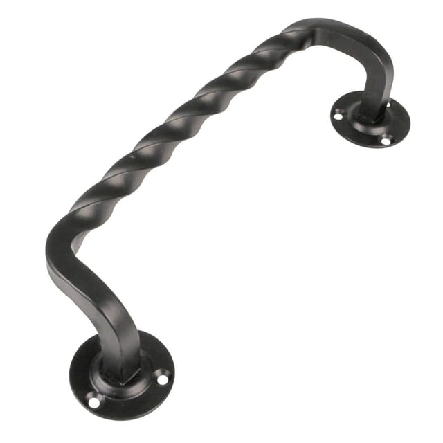 Gedotec Torgriff DACHSTEIN aus Stahl gekröpft schwarz antik, 253 mm