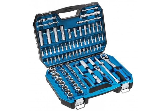 Högert Werkzeugsatz Steckschlüssel, Bits und Zubehör 1/4 &amp; 1/2 Zoll, 95-tlg