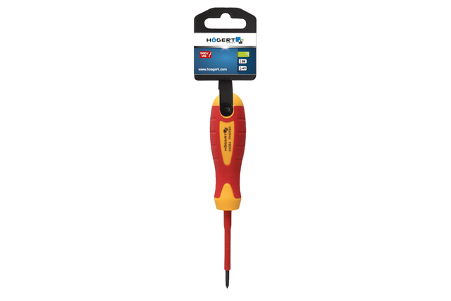 Högert Philips-Schraubendreher zum Arbeiten unter Spannung bis 1000V, PH1 - 80 mm
