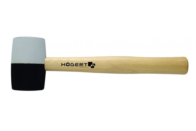 Högert Gummihammer weiß/schwarz mit Holzgriff, 680 g