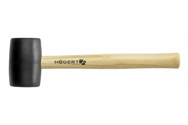 Högert Gummihammer schwarz mit Holzgriff, 680 g