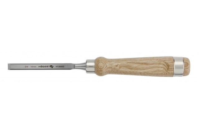 Högert Flachmeißel DIN 5139 mit Holzgriff, 12 mm