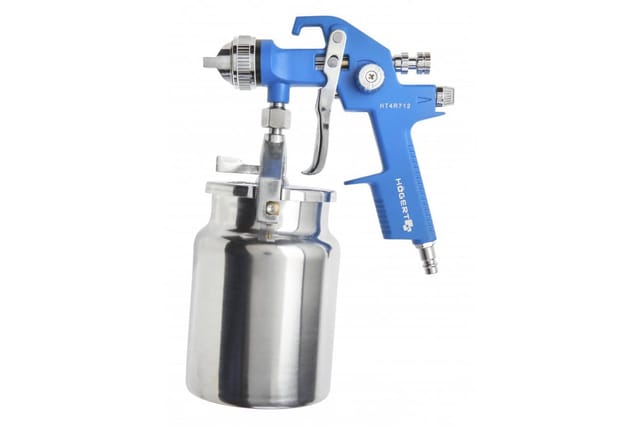 Högert Pressluft-Lackierpistole mit unterem Saugbehälter 1000 ml