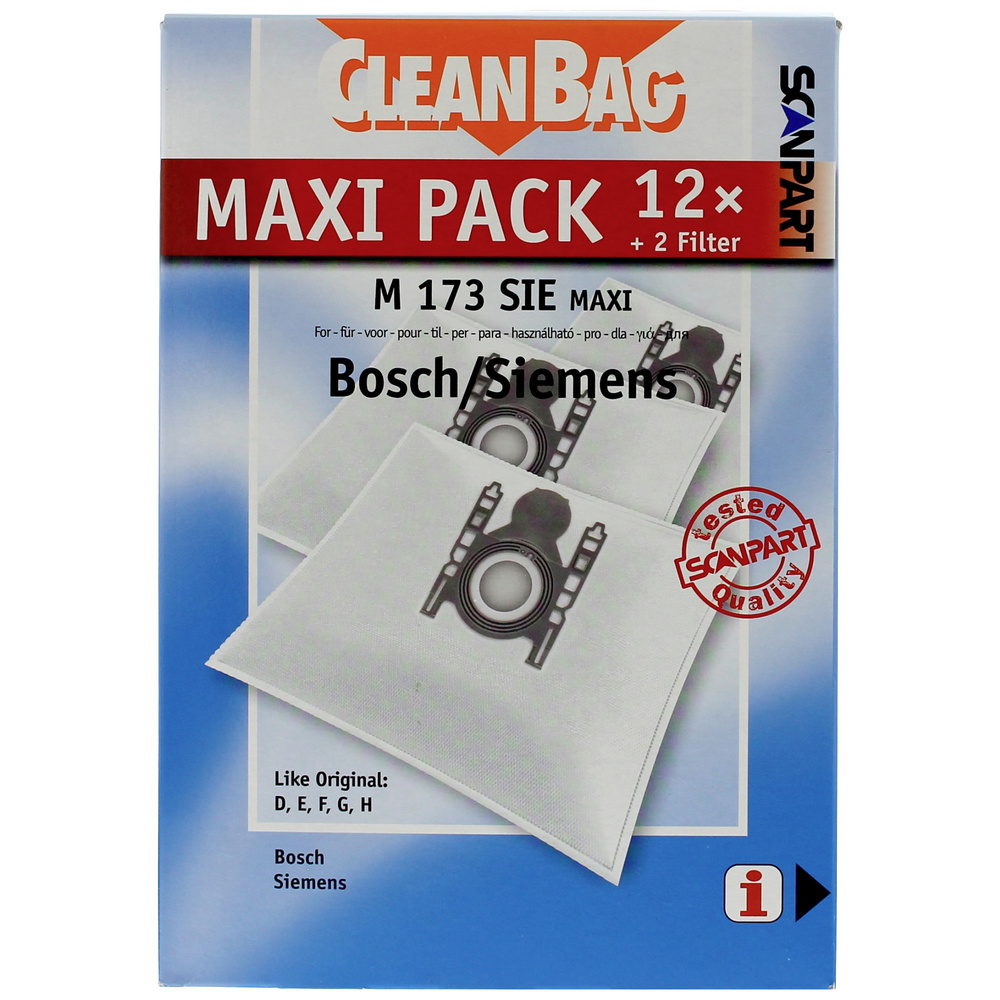 Maxipack Kompatibel Mit Bosch/siemens Typ D,e,f,g,h 2687438173 Staubsaugerbeutel - Scanpart
