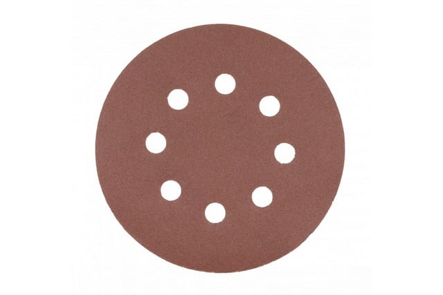 Högert Schleifscheiben mit Klettverschluss &amp; Löchern, D 125 mm, 5 Stück, Körnung G40