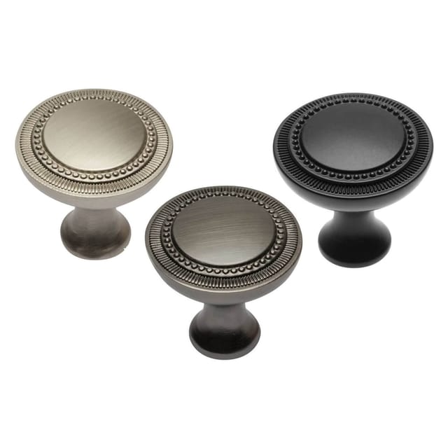 Gedotec Möbelknopf JOSI aus Aluminium, Ø 31,5 mm, Schwarz matt