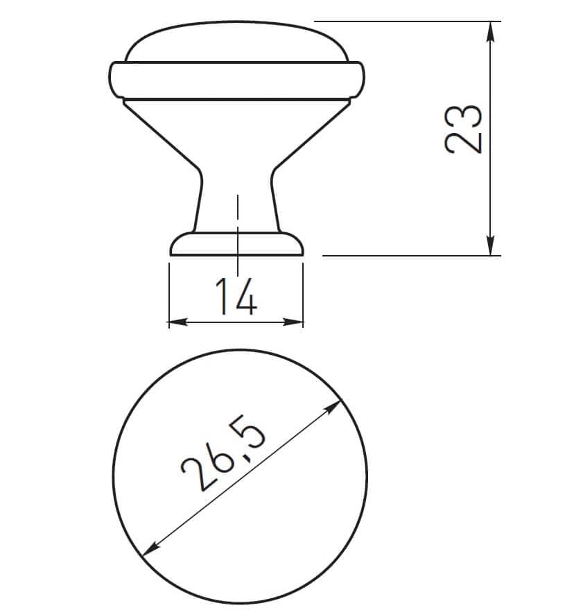 Gedotec Möbelknopf OLGA aus Porzellan &amp; Metall, Ø 26,5 mm, Messing antik / Herbstrose