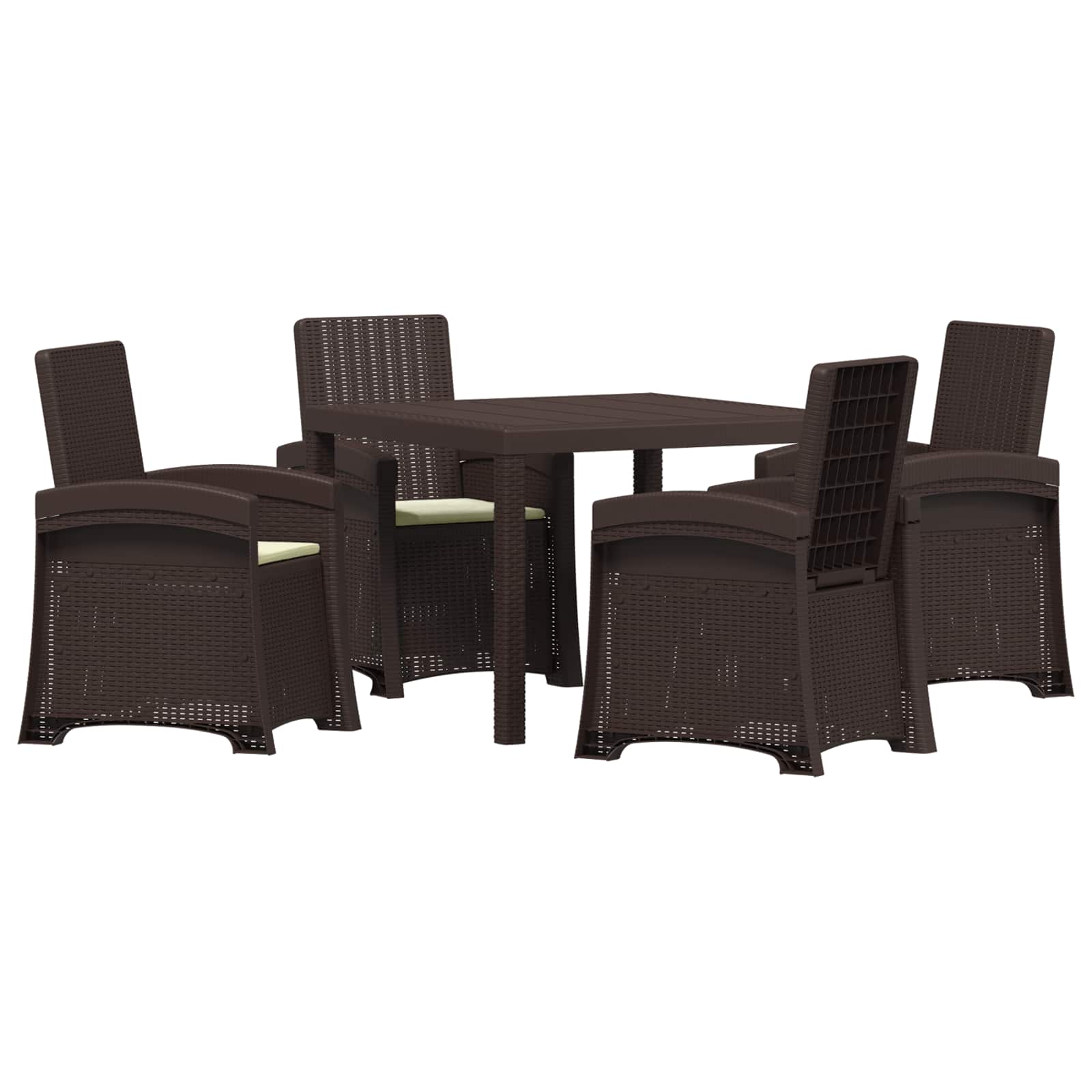 Maison Exclusive - Garten Essgruppe 5 Stk. Braun Und Creme 100 Cm