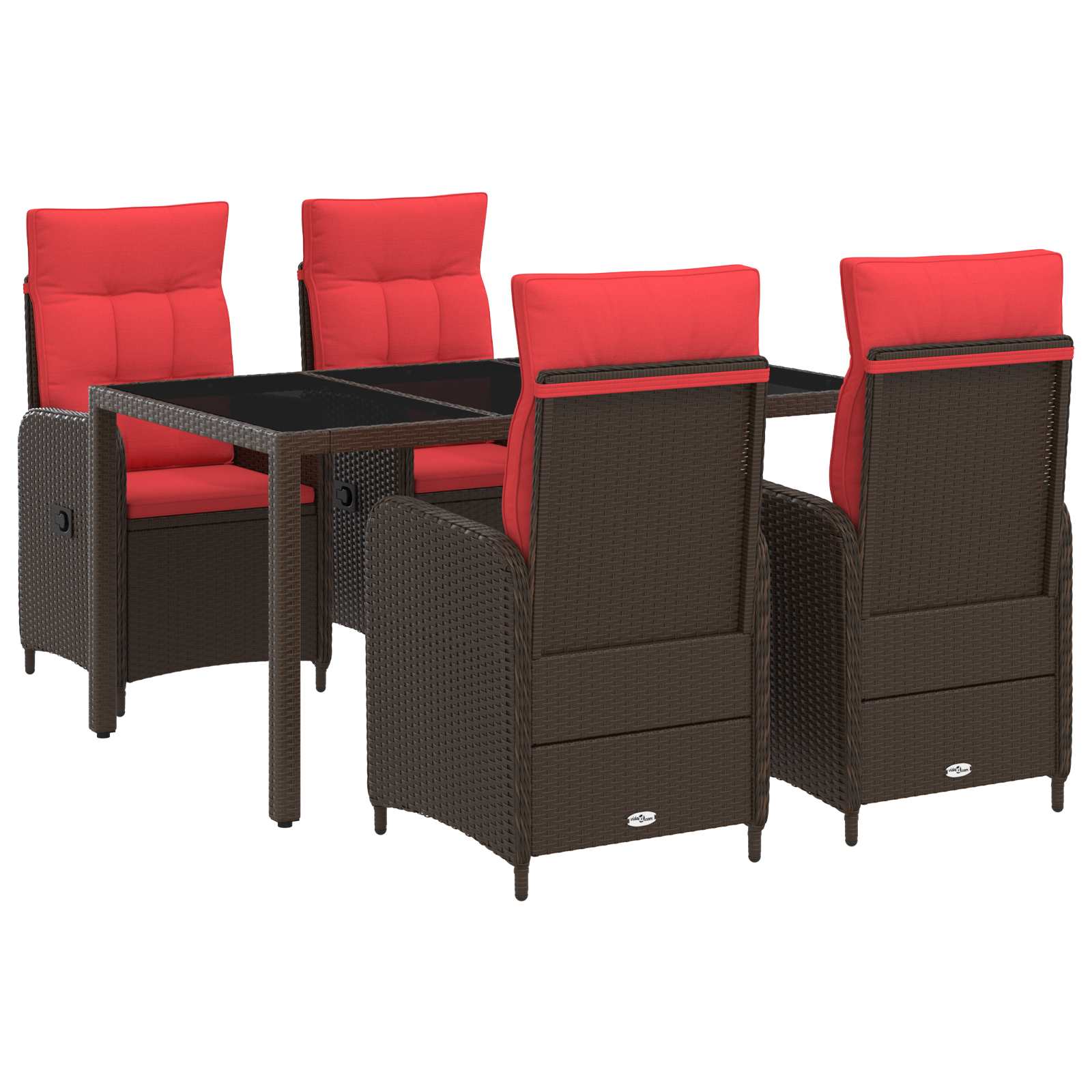 Maison Exclusive - Outdoortisch-set 5 Stk. Brown And Red 150 X 90