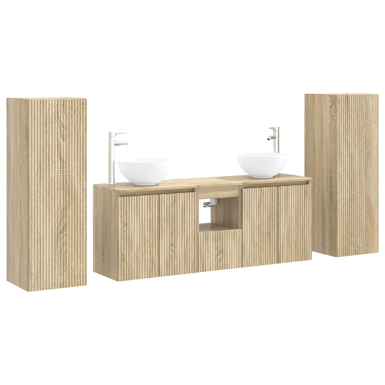Maison Exclusive - Badezimmermöbel-set 5 Stk. Sonoma-eiche 195 X