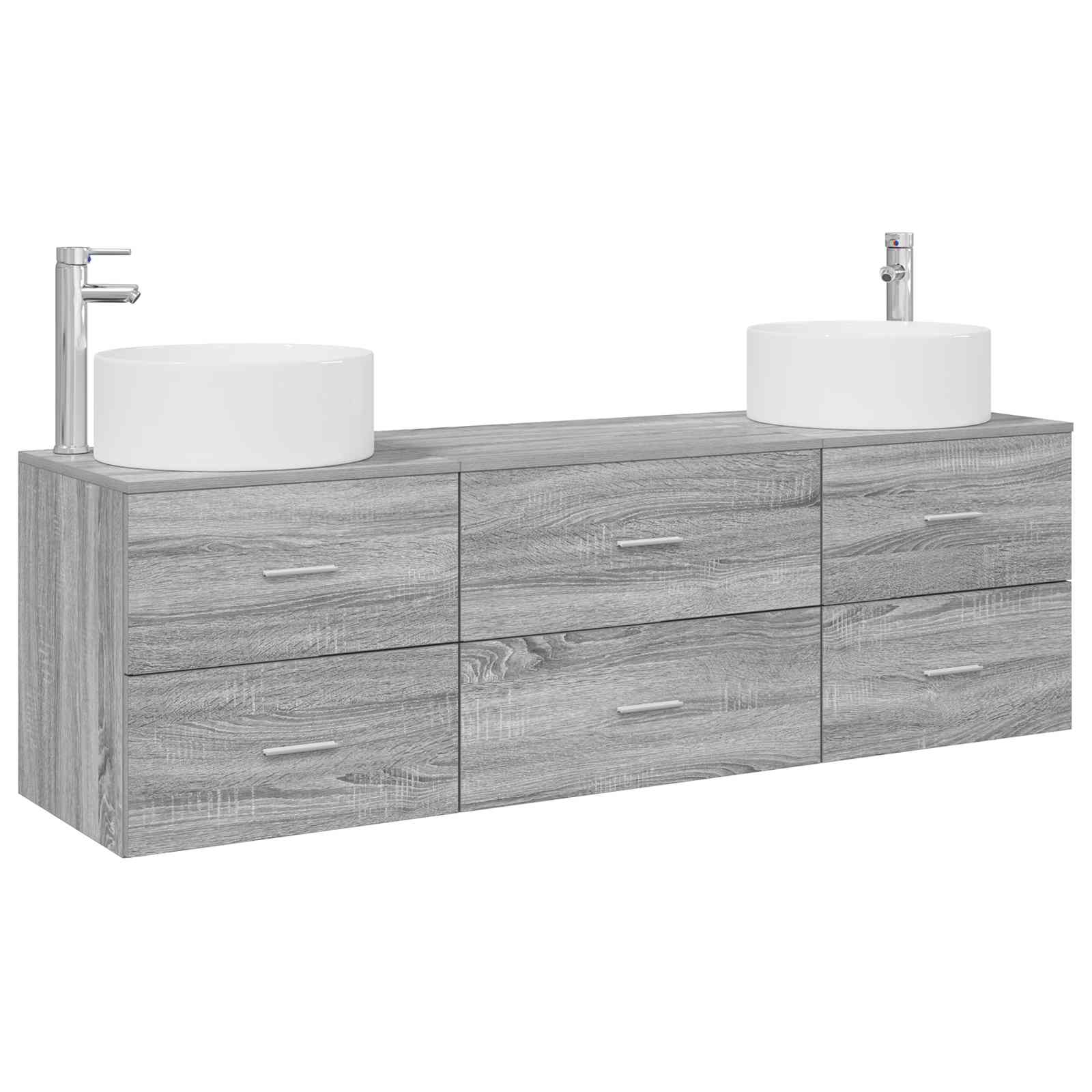 Maison Exclusive - Badezimmermöbel-set 3 Stk. Grau Sonoma 161 X 4
