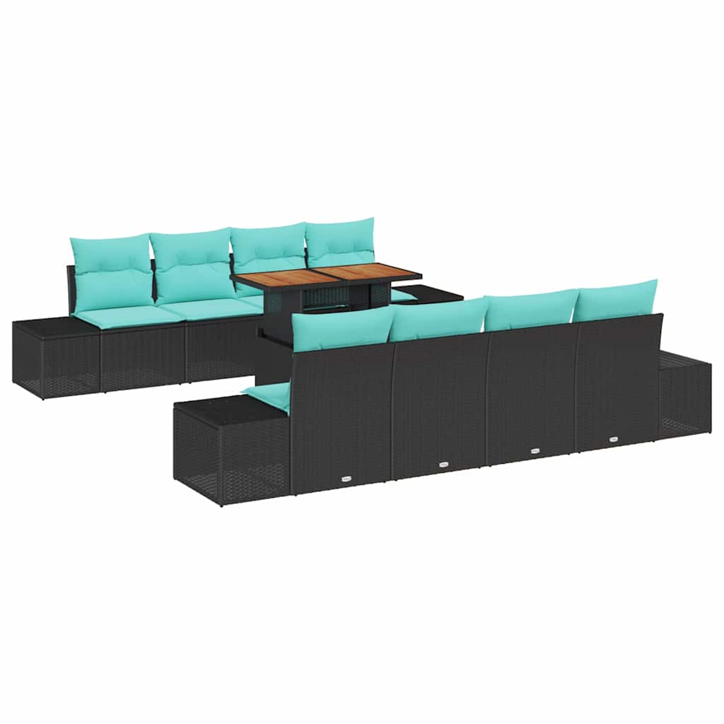 Maison Exclusive - Garten Essgruppe 7 Stk. 6-sitzer Schwarz