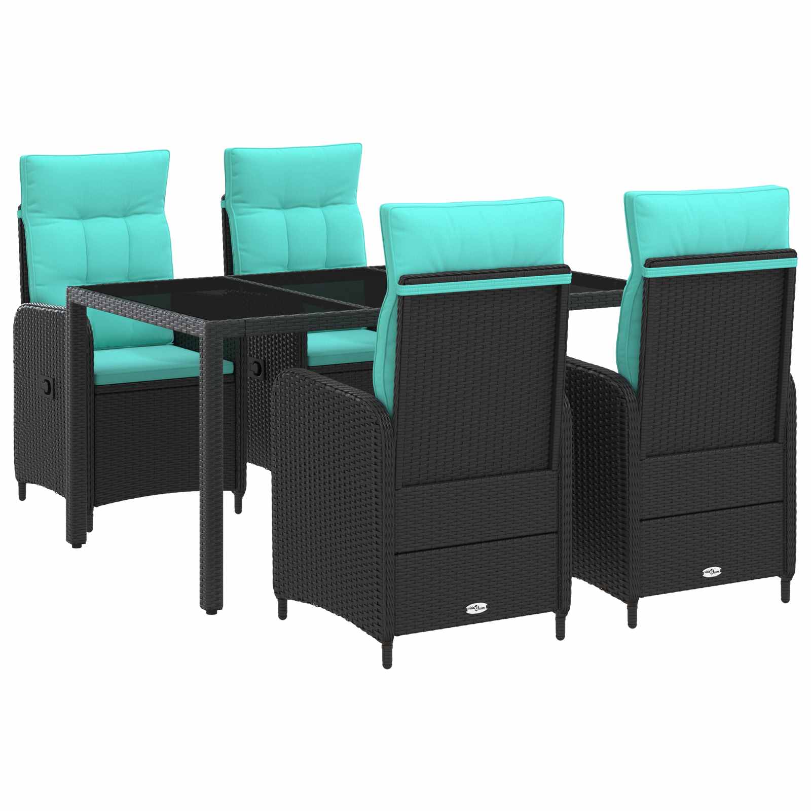 Maison Exclusive - Outdoortisch-set 5 Stk. Black And Turquoise 15