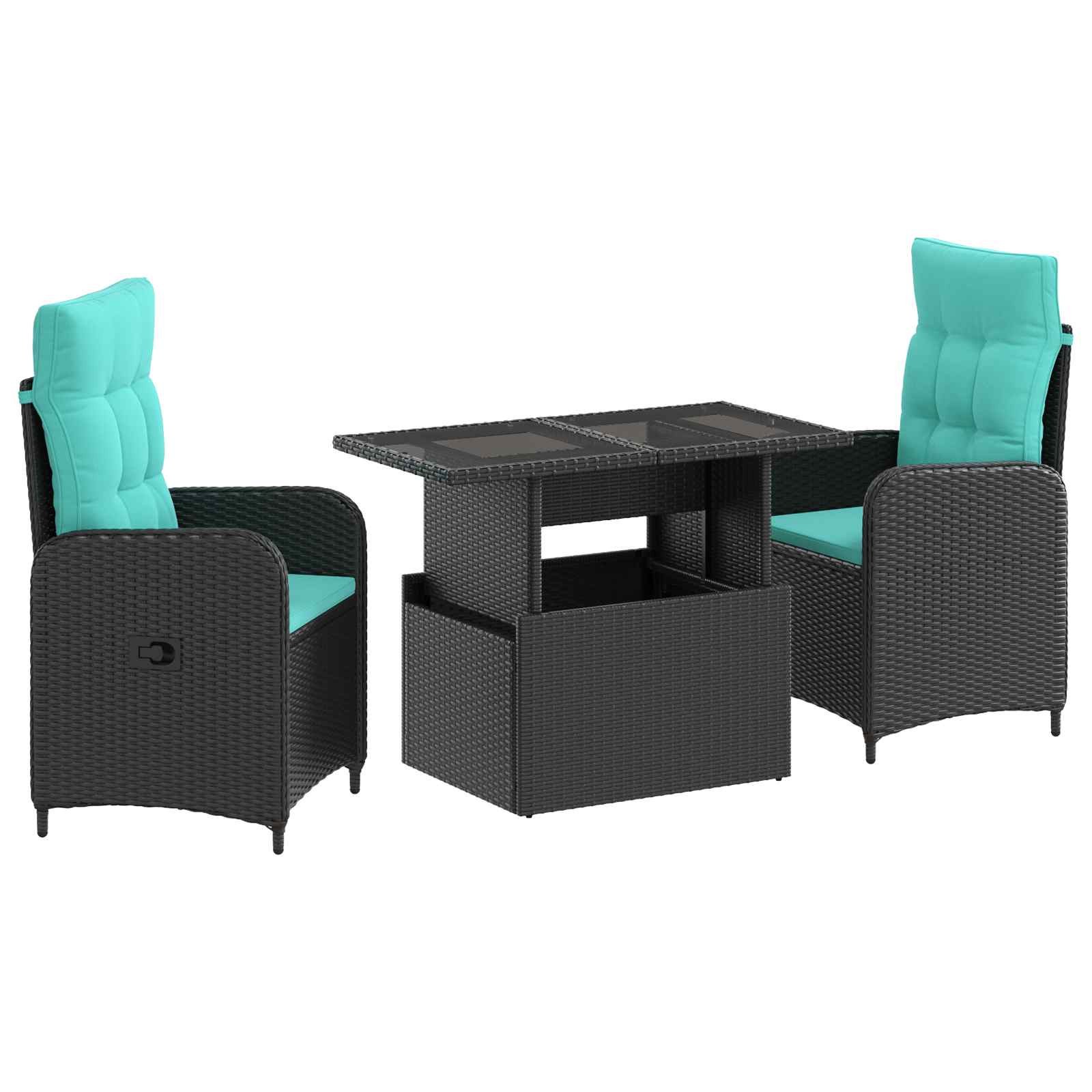 Maison Exclusive - Outdoortisch-set 3 Stk. Black And Turquoise 10