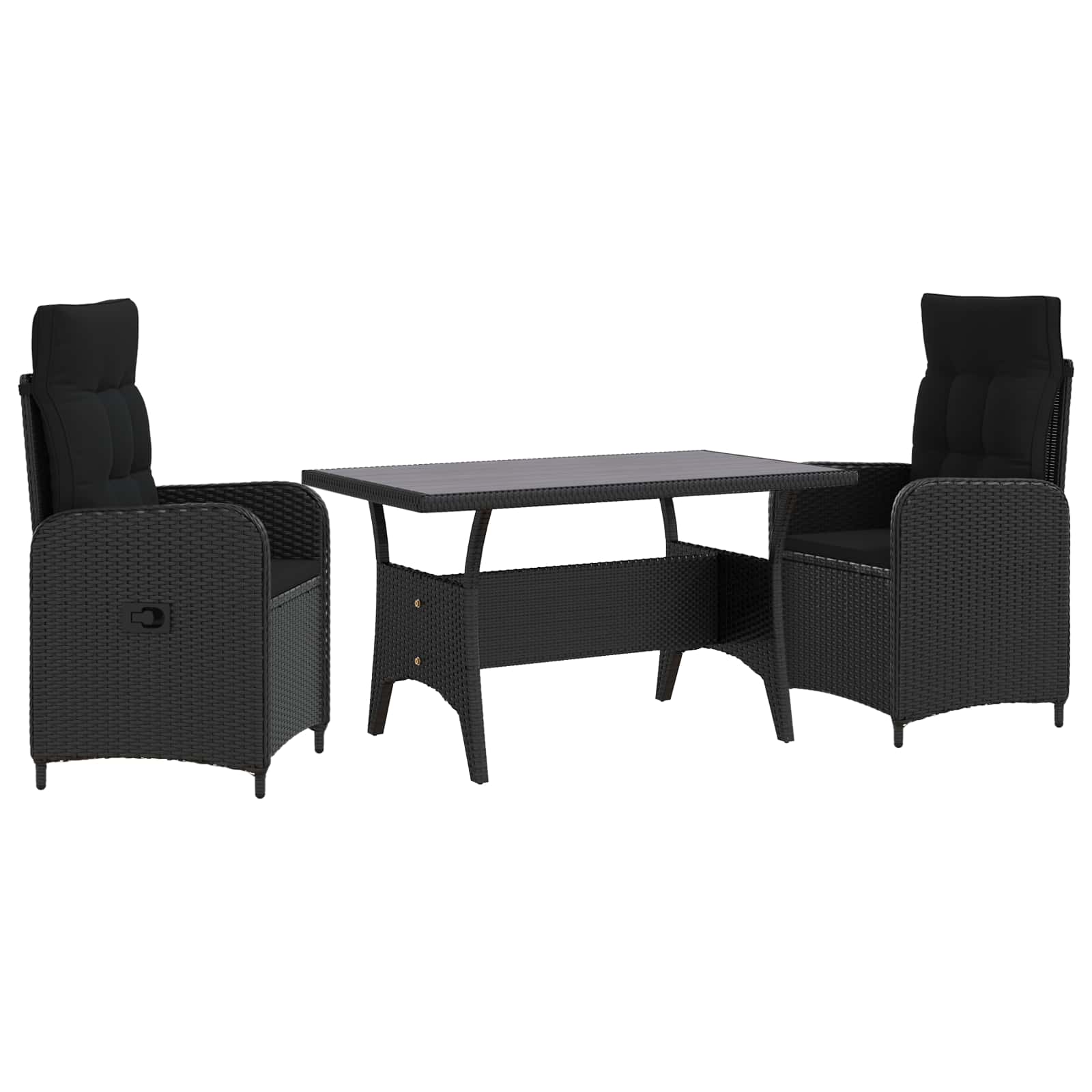 Maison Exclusive - Outdoortisch-set 3 Stk. Schwarz 120 X 70 X 66
