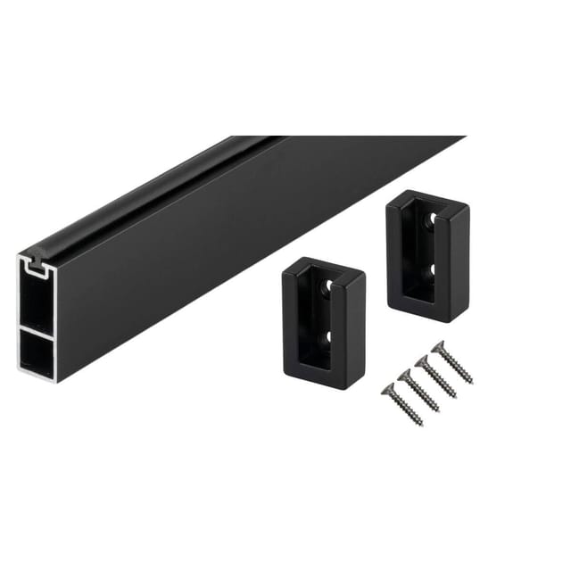 Gedotec Schrankrohr EDGE BLACK eckig, 30 x 12 mm, 1000 mm