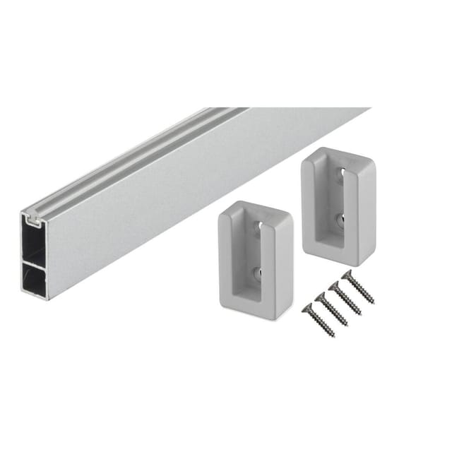 Gedotec Schrankrohr EDGE SILVER eckig, 30 x 12 mm, 600 mm
