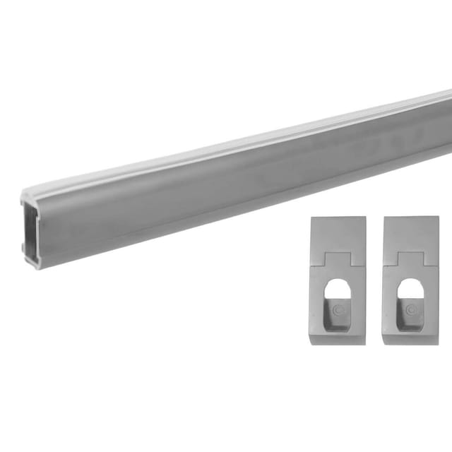 Gedotec Schrankrohr DESIGN EDGE SILVER oval, 30 x 18 mm, 1000 mm