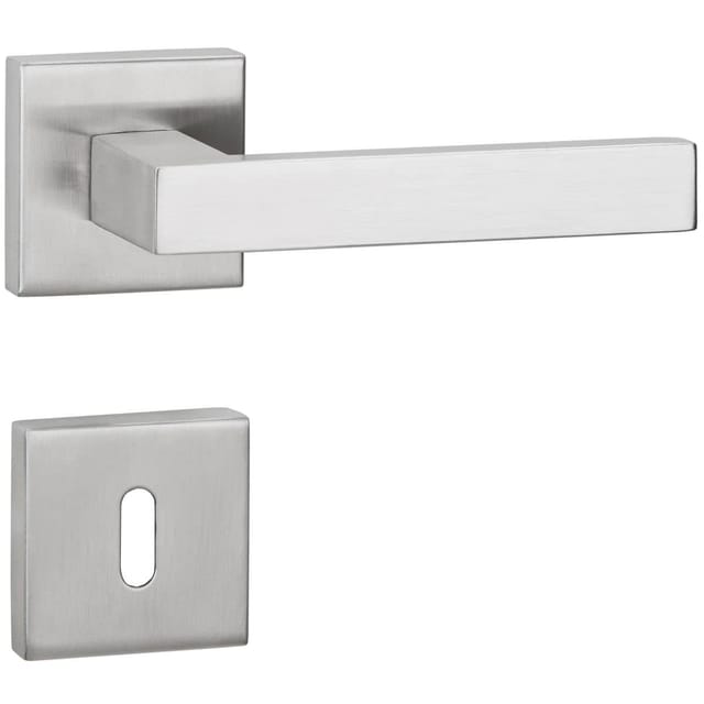 Hermat Türdrücker WEST 01 aus Edelstahl, BB - Buntbart Edelstahl matt