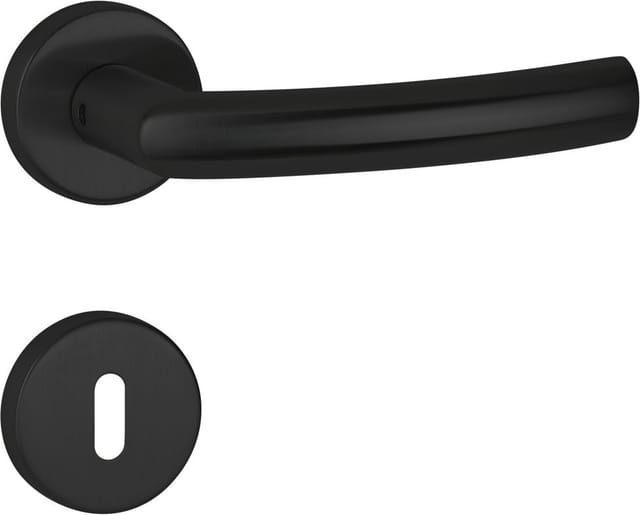 Hermat Türdrücker BASIC 09 aus Edelstahl, BB - Buntbart Schwarz matt