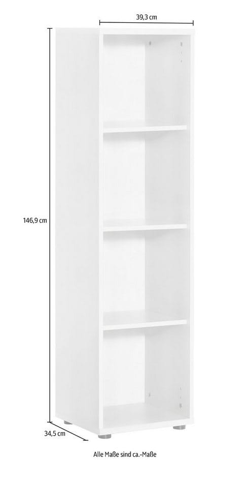 SCHILDMEYER Regal, BxH: 39,3 x 146,9 cm - weiss