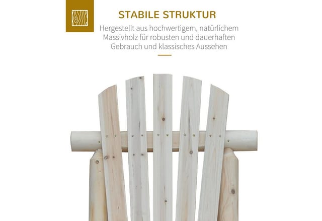 Outsunny Gartenstuhl, BxH: 68 x 101 cm, Tannenholz - beige