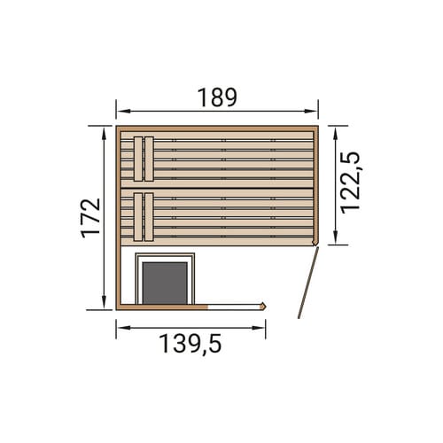 Weka Massivholzsauna Valida Eck 1.8 Sparset 4,5 kW BioS Glastür/Fenster