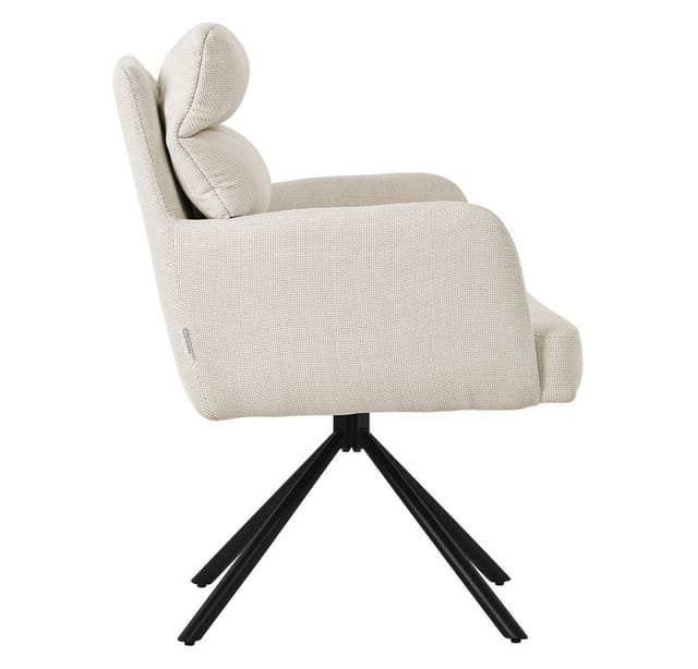 ML-Design Esszimmerstühle Drehbar 6Er Set Beige Arm Rückenlehne Auto-Position