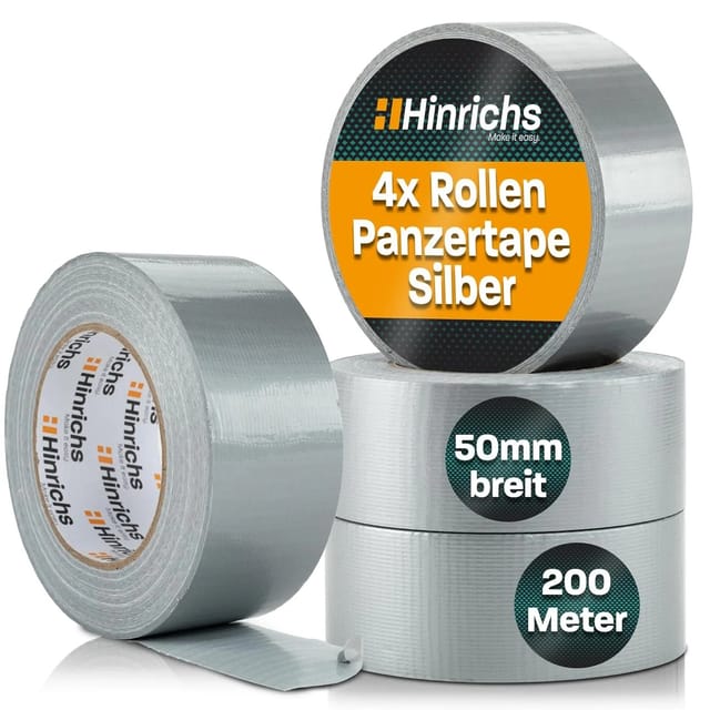 Hinrichs 4 Rollen Panzerband 50 Meter Silber
