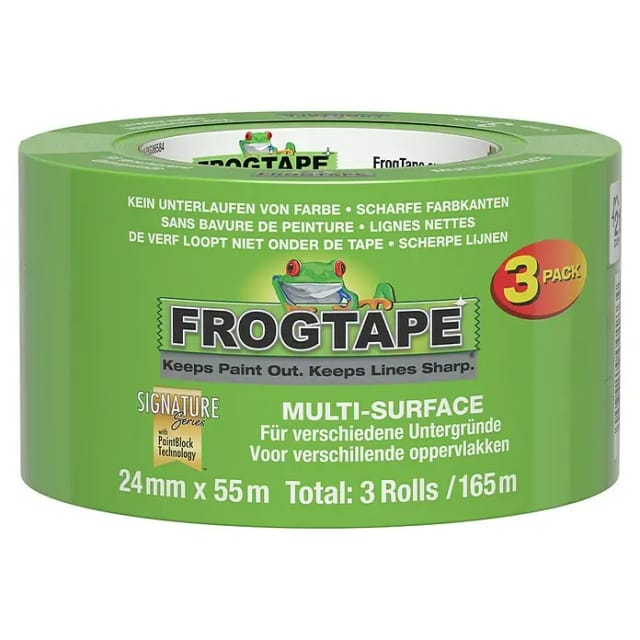 FrogTape Feinkrepp-Malerband Multi-Surface 24 mm Länge 55 m 3er Pack