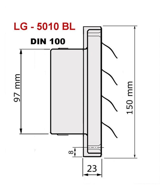Häusler Lüftungsgitter LG-5010 BL DN 100 Zuluft Ablufthaube Insektschutz