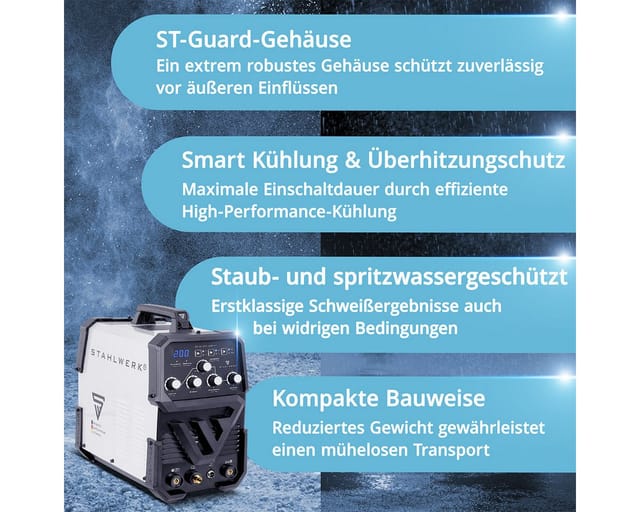 STAHLWERK ACDC WIG 200 ST Kombischweißgerät 200 A ACDC WIG HF MMA E Hand
