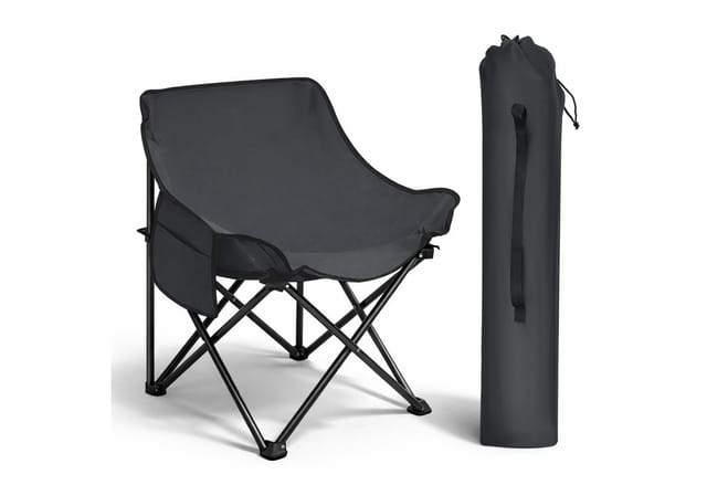 Sunula Campingstuhl Faltbar Klappsessel Gartenstuhl bis zu 100 kg Grau