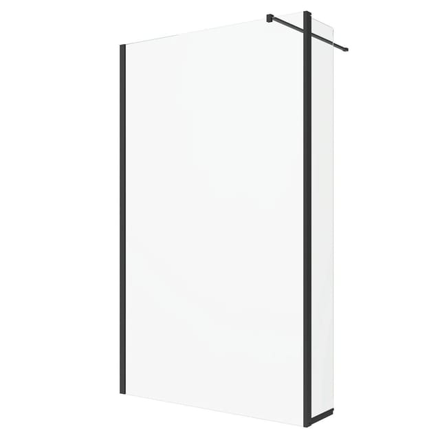 Aquabatos Walk In Dusche mit Spritzwasserschutz Klare Walk in Duschwand 110 x 200 cm ESG Nano Glaswand Bad Duschabtrennung Schwarzmatt