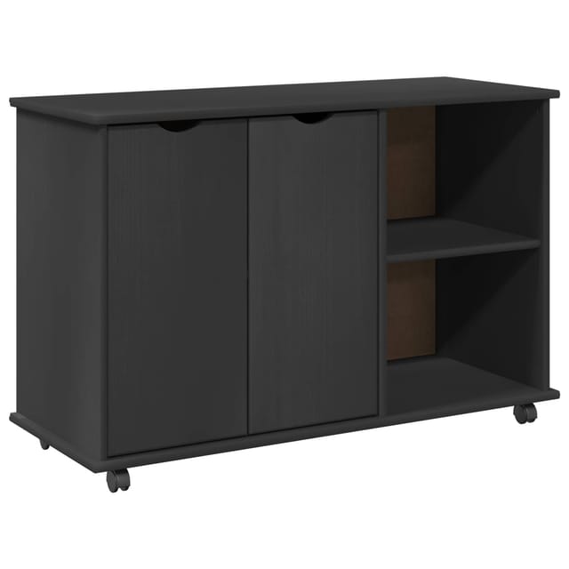 vidaXL Rollschrank Mit Rad Grau 100 x 39 x 65,5 cm Massivholz Kiefer 42028386