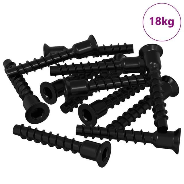 vidaXL Steckkappen-Schraube 3072 Stk Schwarz 7 x 40 mm Eisen 864546