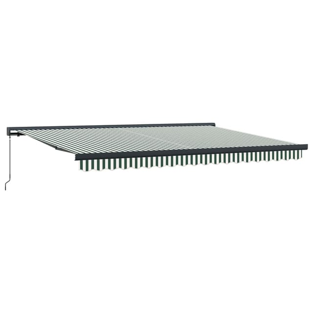 vidaXL Einziehbare Markise Grün und Weiß 4 x 3 m Leinen und Aluminium 3420210
