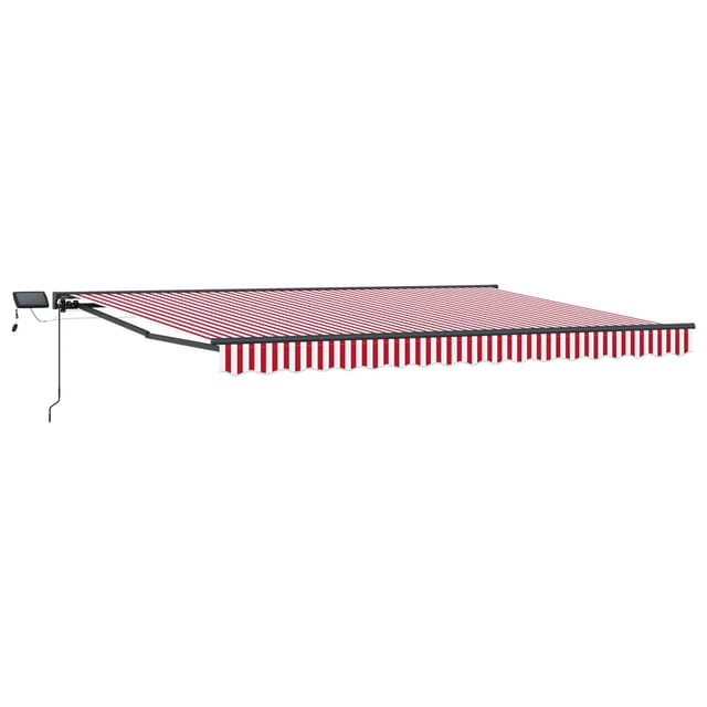 vidaXL Manueller Markisenrahmen mit LEDs Rot und Weiß 4,5 x 3 m 3420885