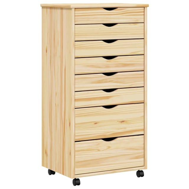vidaXL Rollcontainer mit Schubladen MOSS Klarlack 53 x 39 x 103 cm 42032403