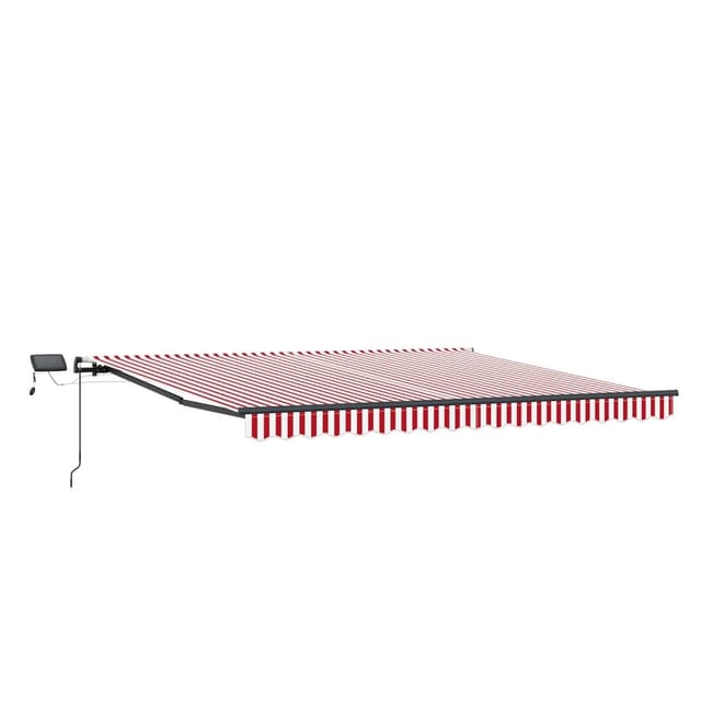 vidaXL Einziehbare Markise Rot und Weiß 450 x 300 cm Stoff 3330918