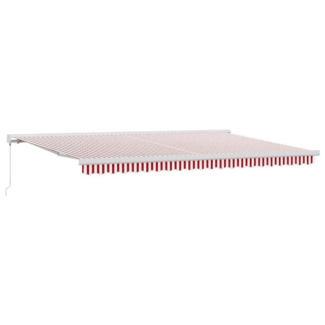vidaXL Einziehbare Markise Rot und Weiß 500 x 300 cm Stoff und Metall 3331273