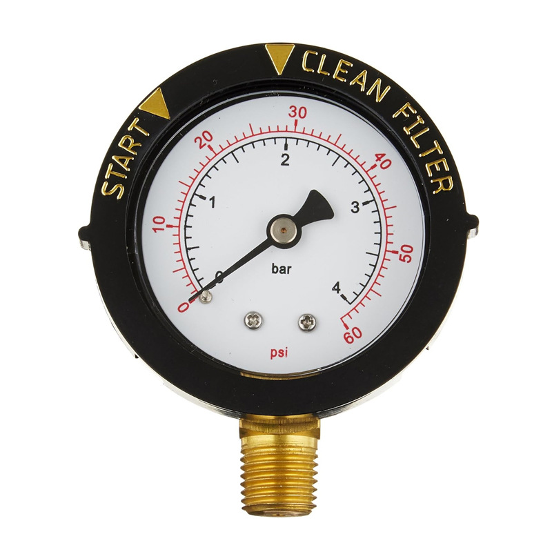 Pentair 190058 Ersatz-manometer Für Pool-/spa-ventil, 60 Psi, 1/4"-npt-gewinde, Bodenmontage – Manometer 190058